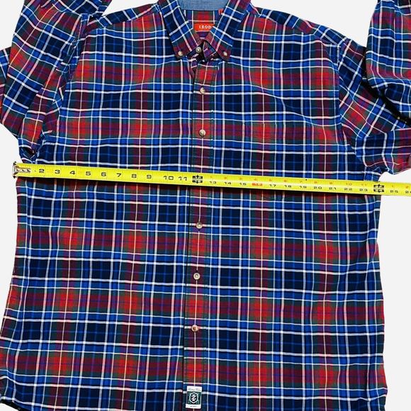 IZOD Heritage Tartan Red/Blue/Green/White Plaid Long Sleeve Button Down Men’s XL - Picture 11 of 12